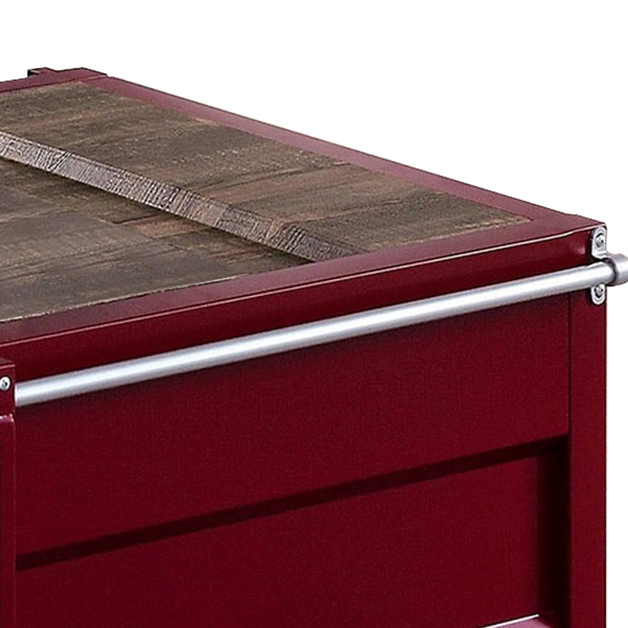 Alt View 3. Manhattan Lane - Container Style Coffee Table with Sliding Doors - Red.