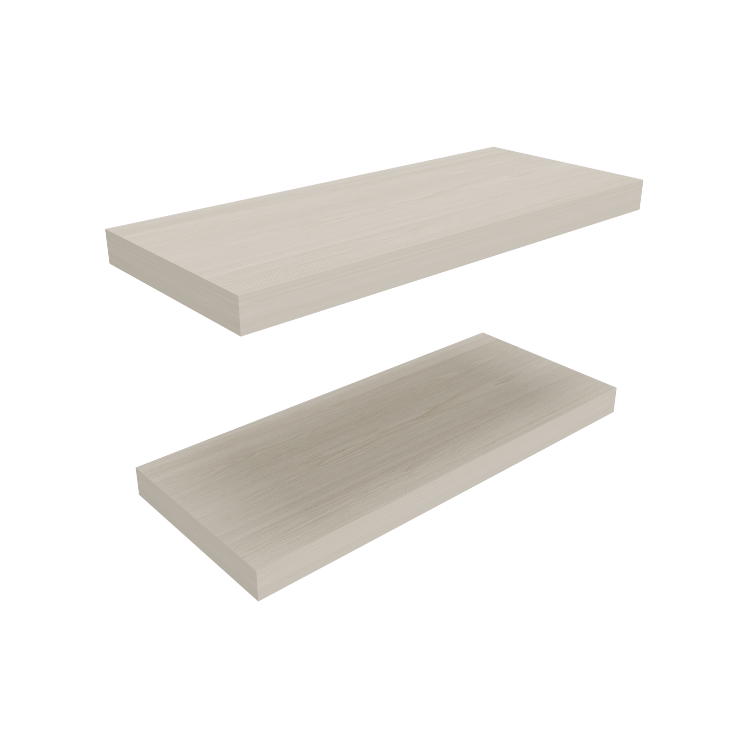Angle. TuHome - Ecco 31.5" Wide Floating Shelves Set Of 2, Shelves For Wall Decor For Bedroom, Bathroom Storage Shelves. - White Washed Oak.