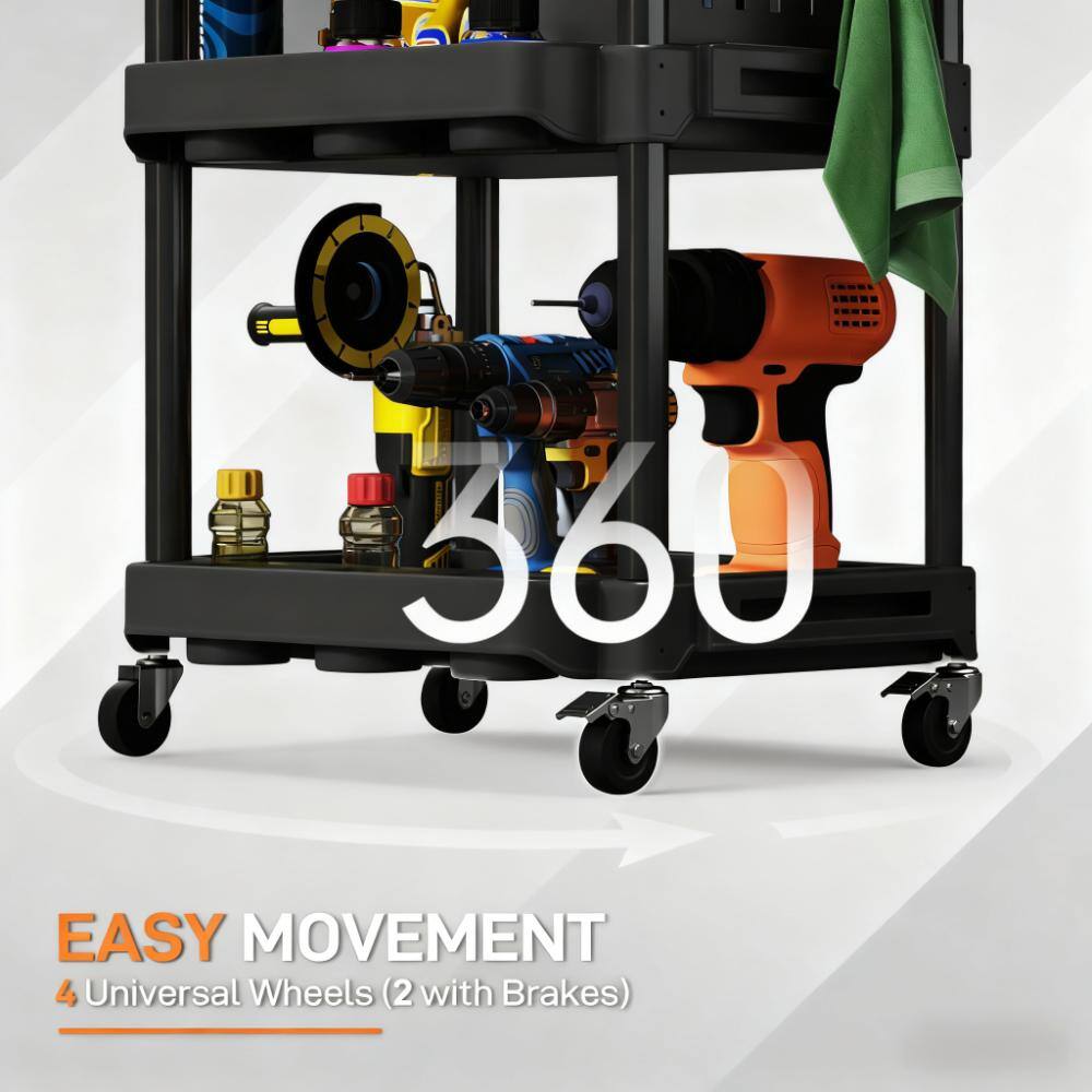 360° EASY MOVEMENT  
4 Universal Wheels (2 with Brakes)