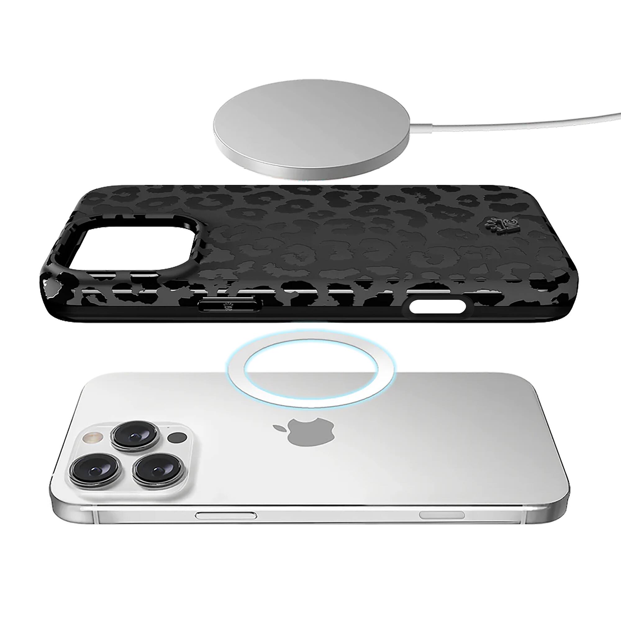 Alt View 2. VELVET CAVIAR - Magsafe Case for Apple iPhone 16 Pro - Black Leopard.