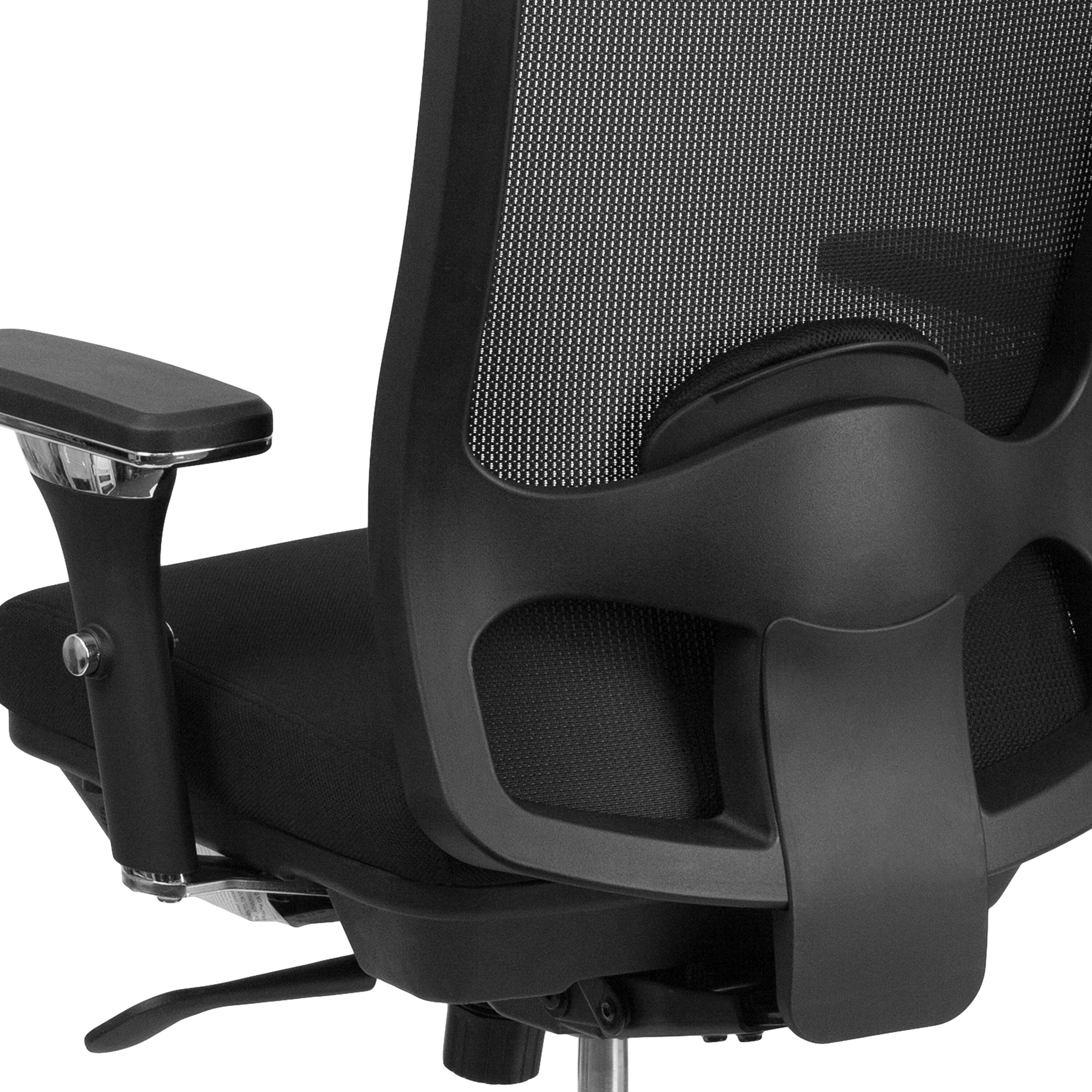 Alt View 9. Emma + Oliver - 24/7 Intensive Use Big & Tall 350 lb. Rated Mesh Multifunction Swivel Ergonomic Office Chair with Synchro-Tilt - Black.