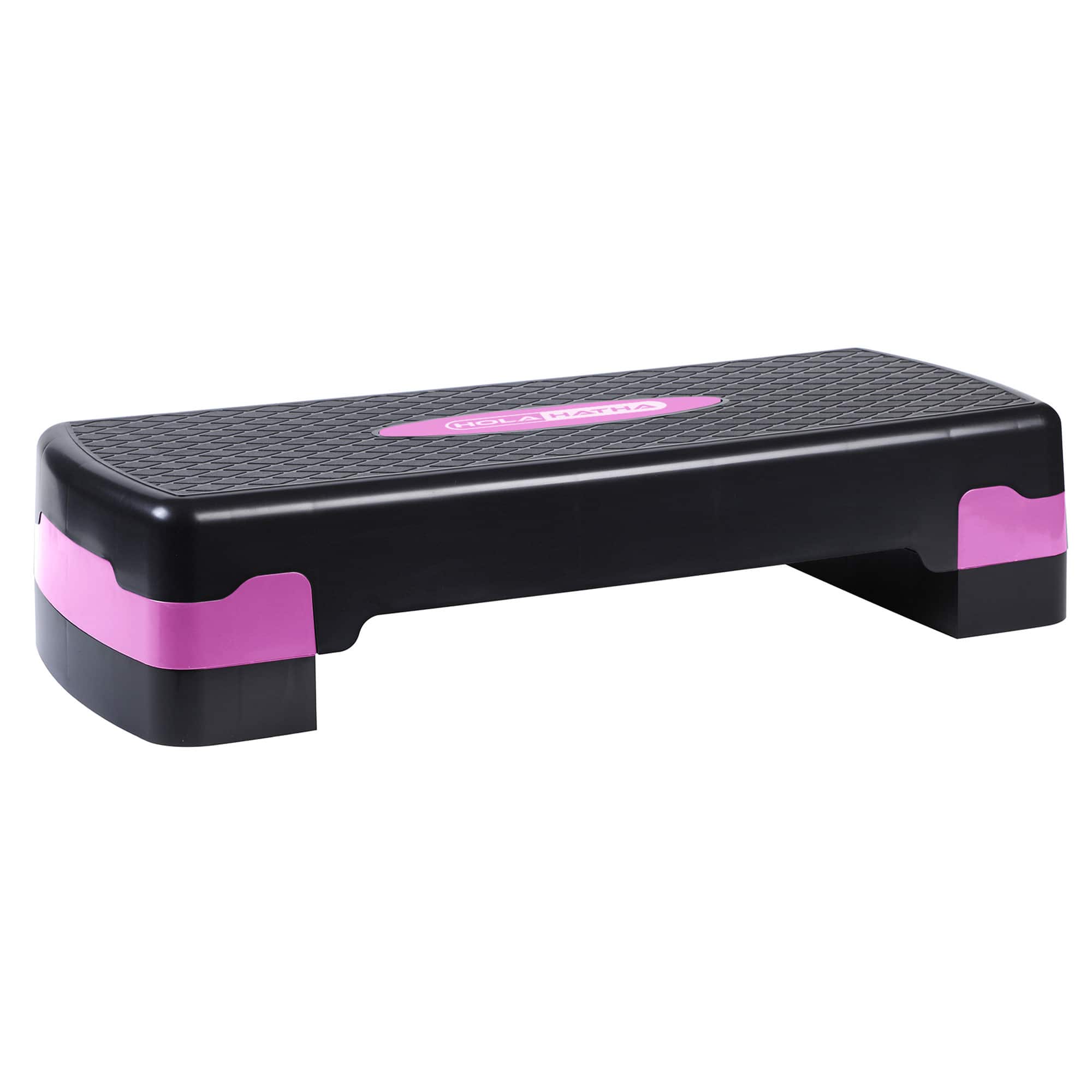 HolaHatha - Aerobic Step Platform Exercise Fitness Equipment w/ Adjustable Height - Pink