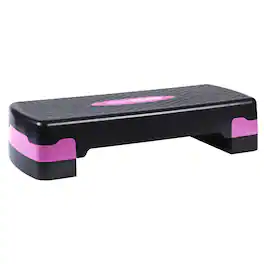 HolaHatha - Aerobic Step Platform Exercise Fitness Equipment w/ Adjustable Height - Pink