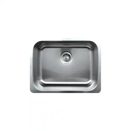 Front. Whitehaus - Noah's Collection Brushed Stainless Steel Single Bowl Undermount Sink - Silver.