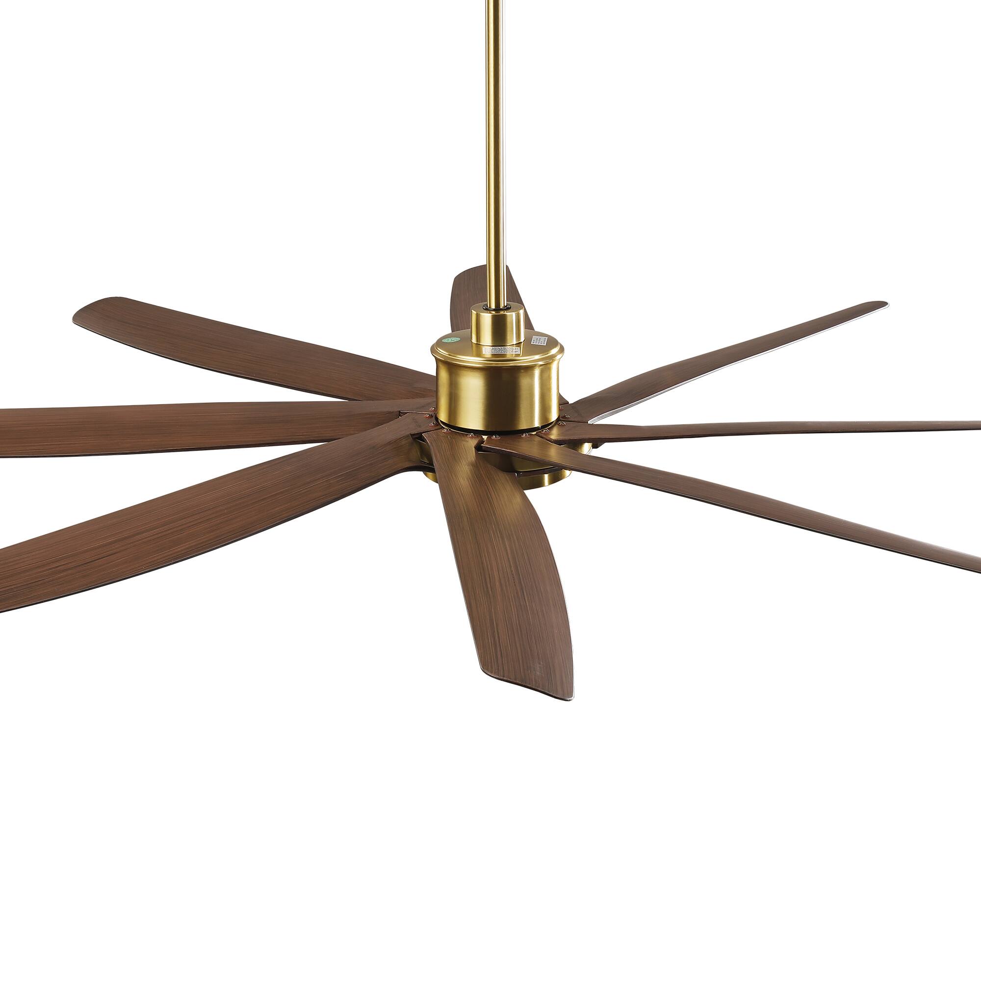Alt View 10. Parrot Uncle - 72" Brass Farmhouse Windmill Ceiling Fan with Light and Remote - Brass.