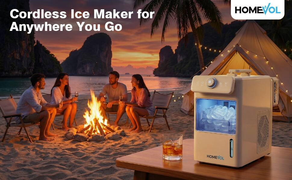 Cordless Ice Maker for Anywhere You Go  
HOMEVOL