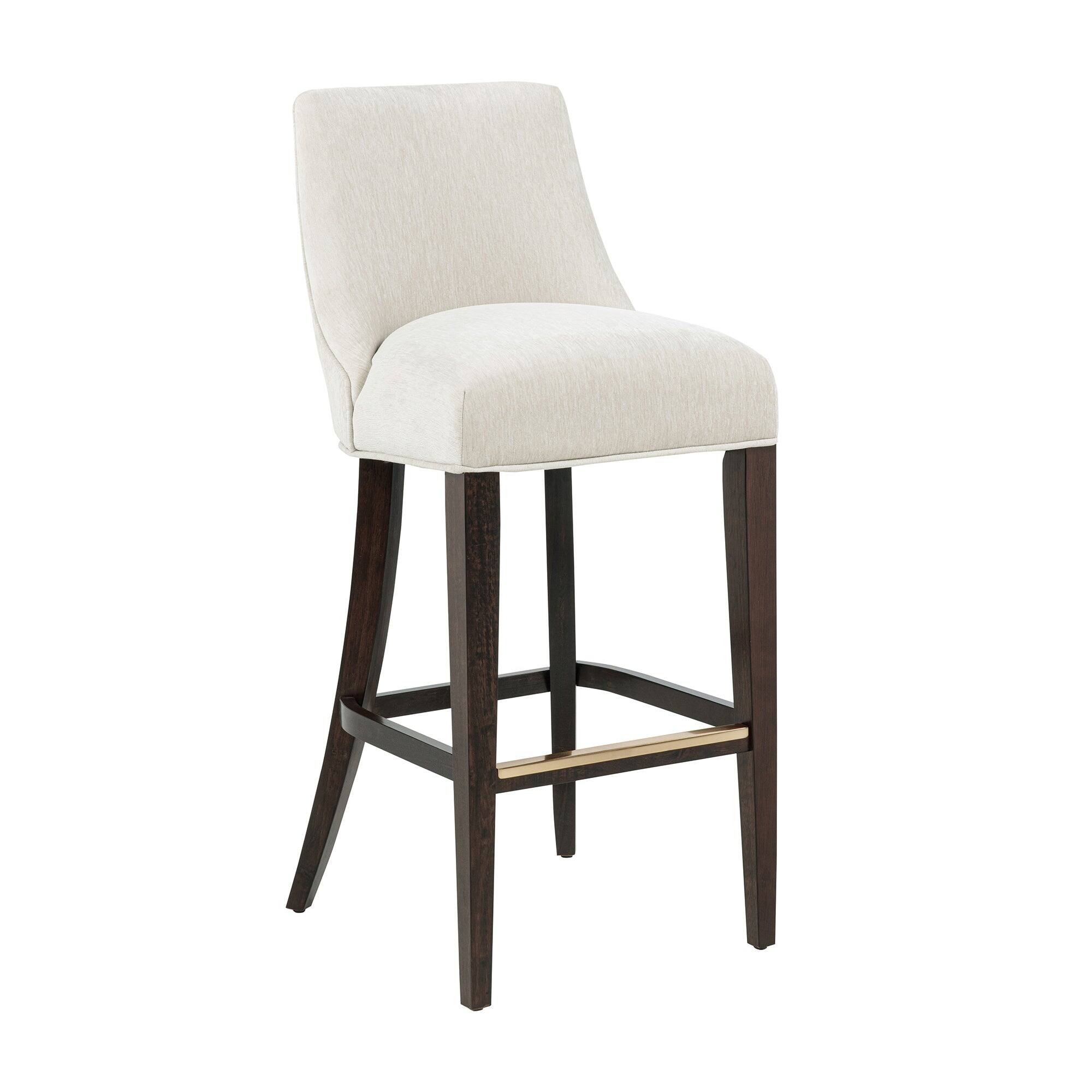 Alt View 2. Manhattan Comfort - Beever Modern Wood Upholstered Chenille Barstool - Cream.