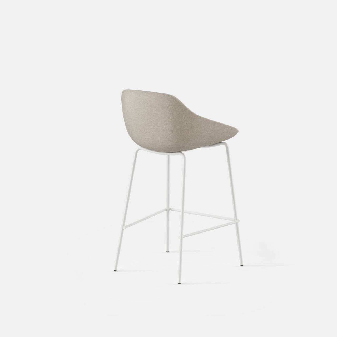 Angle. Branch Furniture - Branch Bistro Counter Stool – Durable, Stylish Seating with Ergonomic Comfort for Kitchens and Bars - Fawn / White.
