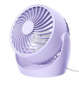 FINEAK - 5-Inch Portable Desk Fan | 3 Speeds 360° Tilt | Home/Office/Dorm Cooling Essential (Purple)