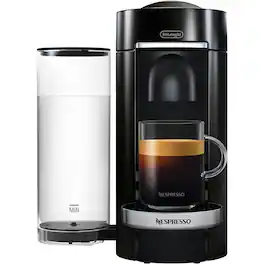 Nespresso - VertuoPlus Deluxe Coffee & Espresso Single-Serve Machine with Chrome Detailing - Piano Black