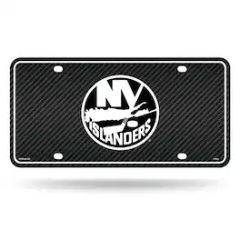 Rico Industries - New York NY Islanders NHL 12x6 Carbon Fiber Design Metal License Plate Auto Tag - Multi