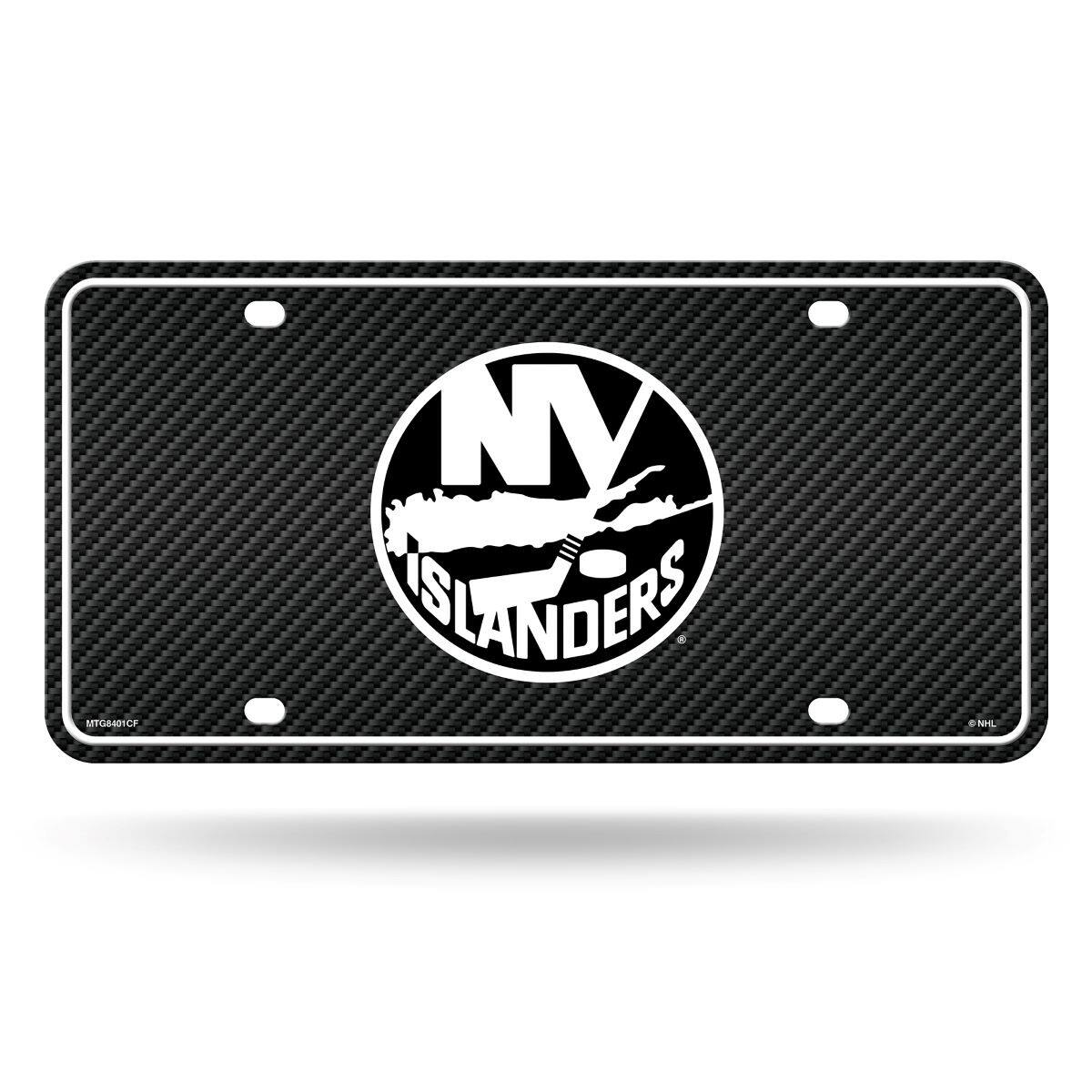 New York Islanders Carbon Fiber Design Look - Standard License Plate Auto Tag