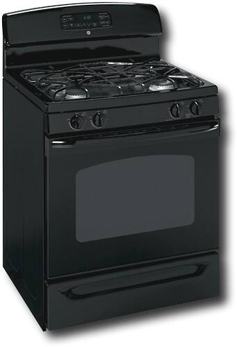 Angle Standard. GE - 30" Self-Cleaning Freestanding Gas Range - Black.
