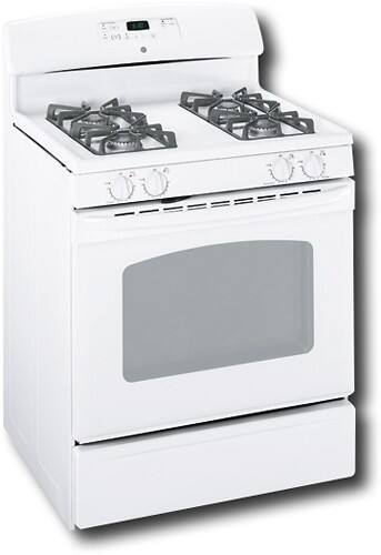 Angle Standard. GE - 30" Self-Cleaning Freestanding Gas Range - White.