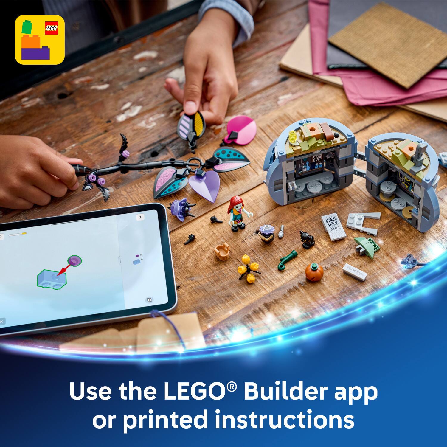 Use the LEGO® Builder app or printed instructions