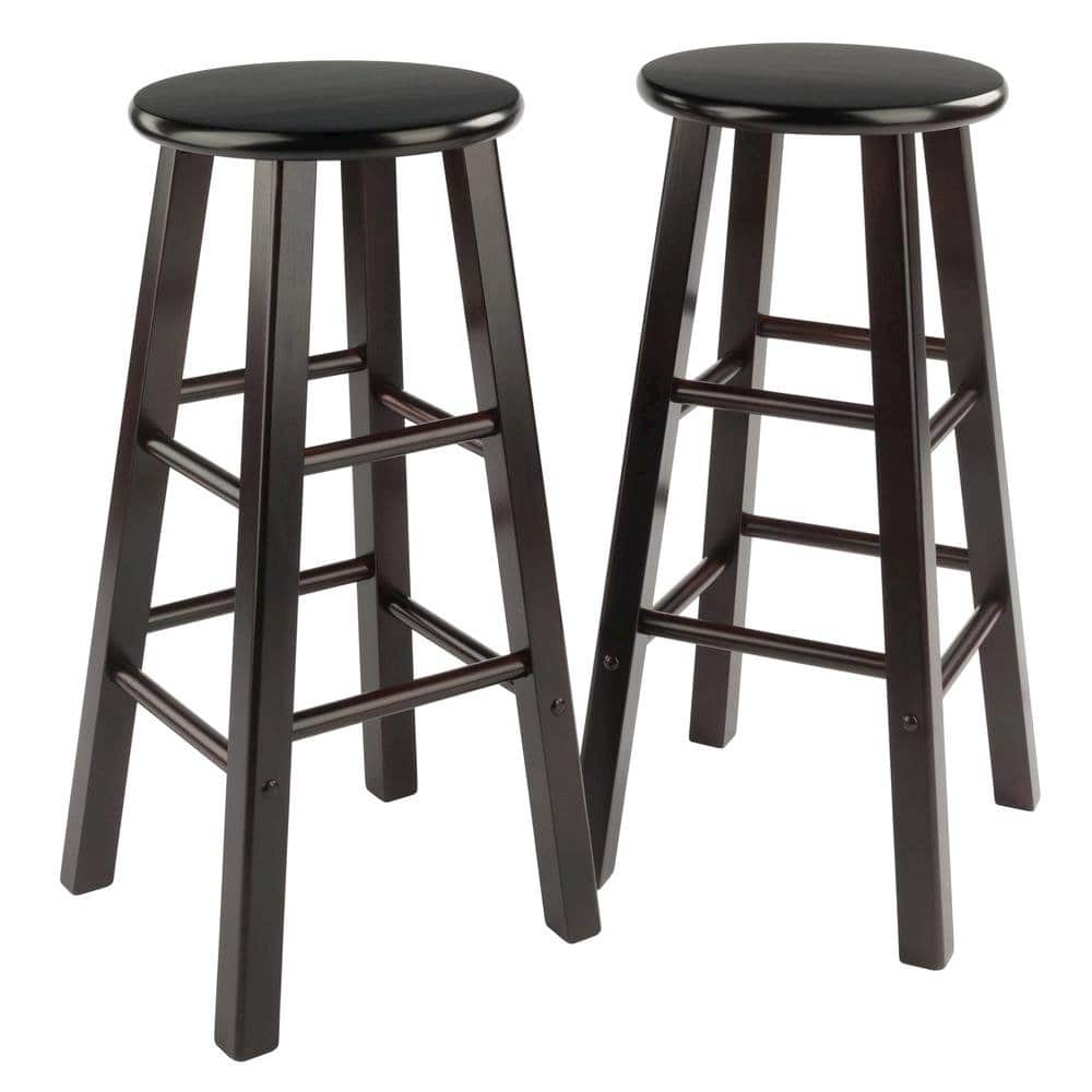 FurniFact - 2-Piece Bar Stool Set - Espresso