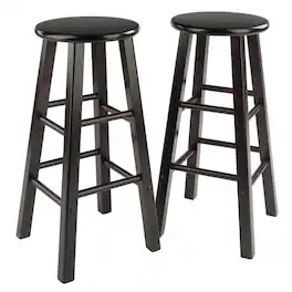FurniFact - 2-Piece Bar Stool Set - Espresso