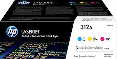 Sure, here is the corrected and grouped text:
---
**HP LaserJet**
**Tri-Pack / Pack de Trois / Pack Triple**
**312A**
**Cyan**
**Magenta**
**Yellow**
**3 Prior Cartridges / Cartridges d'impression / Cartuchos de impresión**
**Great Savings! / Aubeine!**
**HP LaserJet Pro MFP M436n**
**NEW YORK**
**LONDON**
**PARIS**
**HONG KONG**
**TOKYO**
**MADRID**
**HP 0440AM**
---
This text is organized to reflect the information from the image, including the product details and the cities listed.
