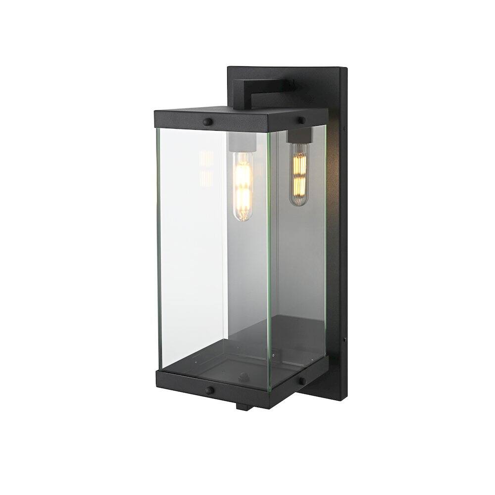 Angle. Elegant Lighting - Julien 8 Inch Outdoor Wall Sconce In Black - Black.