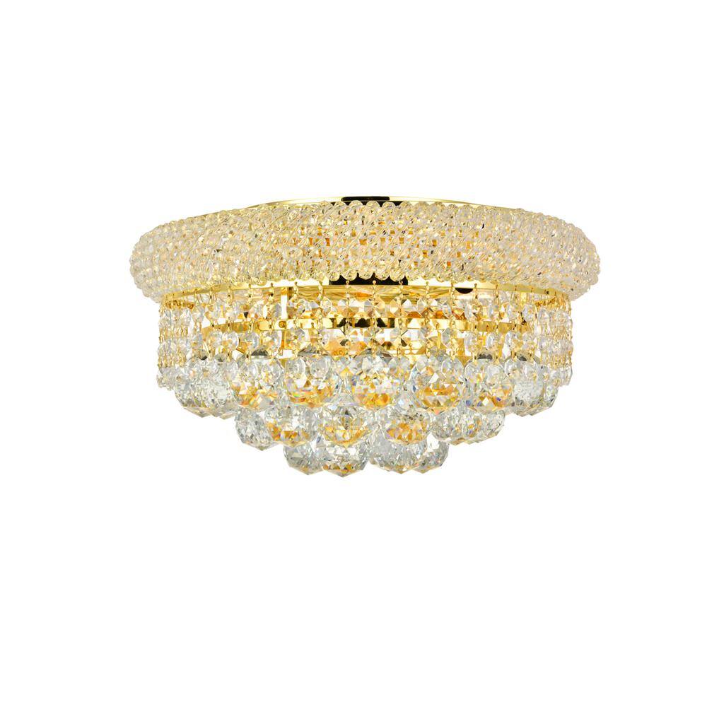 Alt View 1. Elegant Lighting - Primo 6 light Gold Flush Mount Clear Royal Cut Crystal - Gold.