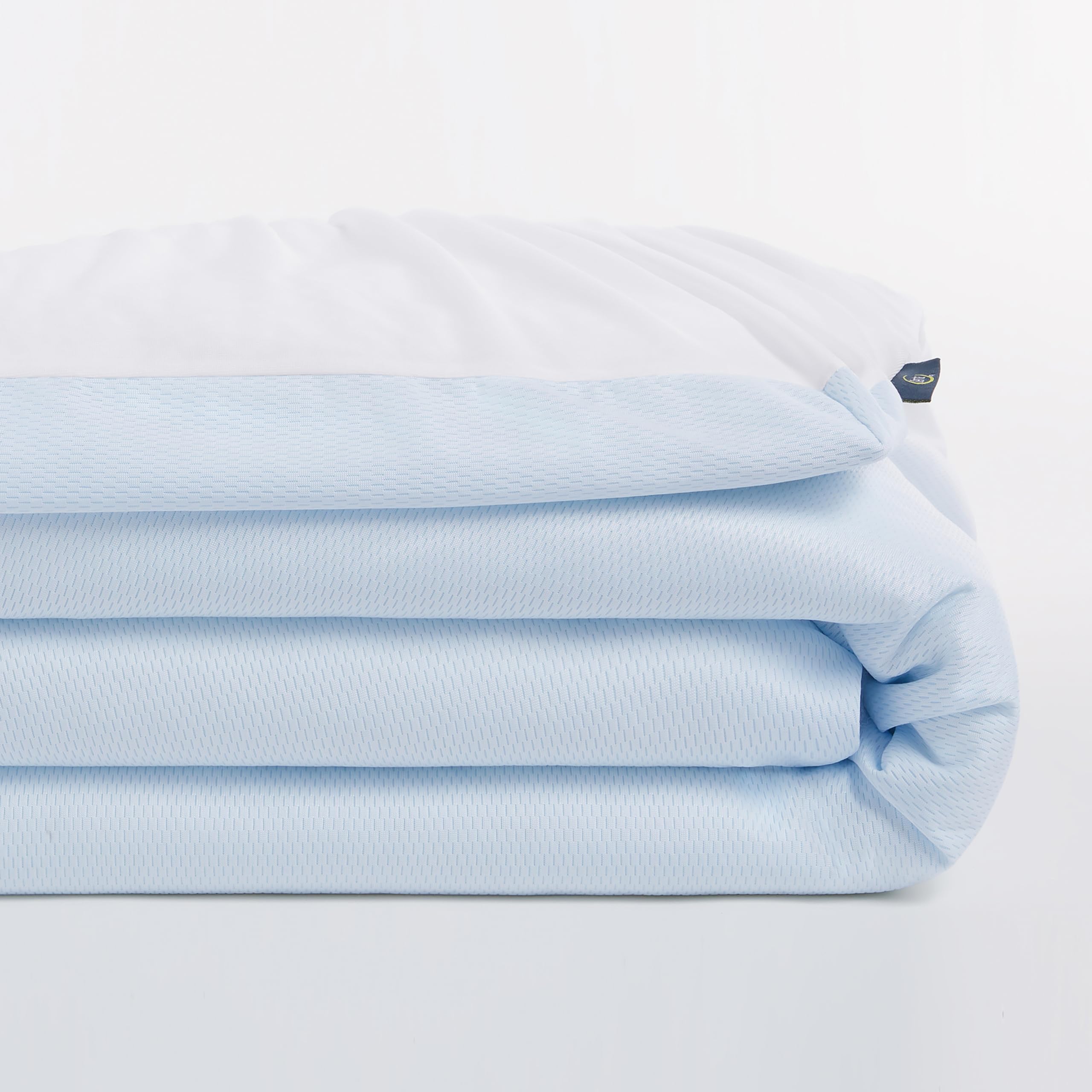 Back. Comfort Essence - Cool Air Waterproof Mattress Protector 54 X 75 Soft And Breathable Mesh Topper 18 Elastic Deep Pocket For - Blue.