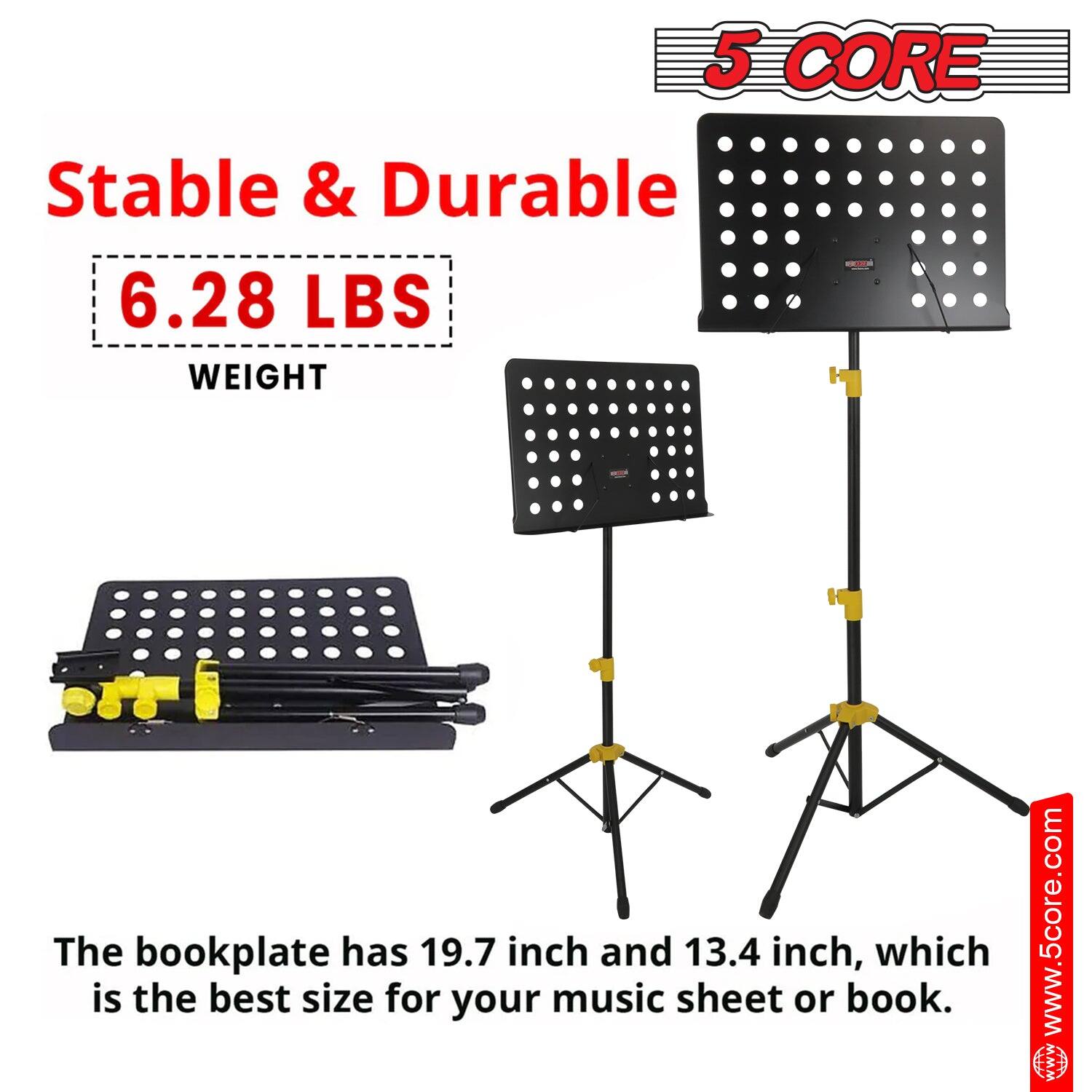 5 CORE

Stable & Durable

6.28 LBS WEIGHT

The bookplate has 19.7 inch and 13.4 inch, which is the best size for your music sheet or book.

www.5core.com