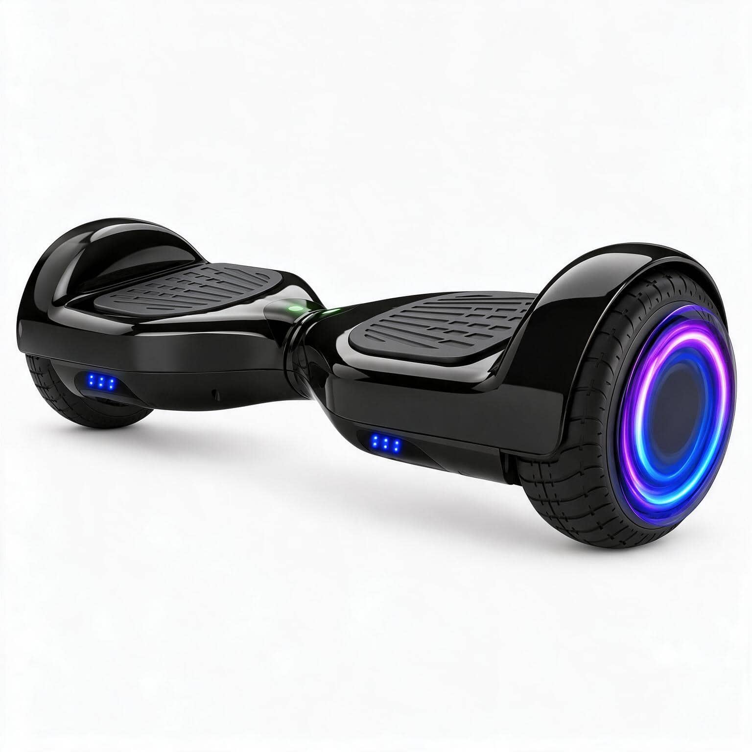 Front. Hover Heart - 6.5" Hoverboard with Bluetooth Speaker, Dual 60W Motors, LED Lights, Self-Balancing Scooter for Kids & Adults - Chrome BLACK.