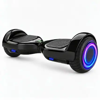 Front. Hover Heart - 6.5" Hoverboard with Bluetooth Speaker, Dual 60W Motors, LED Lights, Self-Balancing Scooter for Kids & Adults - Chrome BLACK.