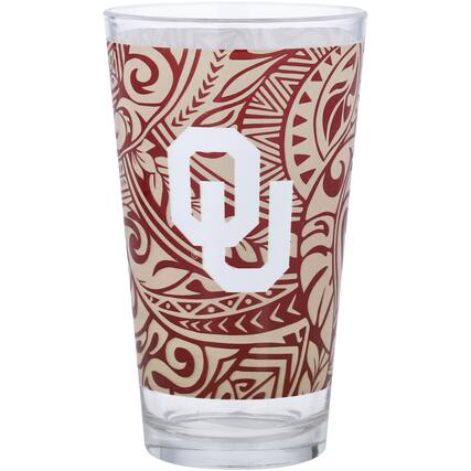 Front. Indigo Falls - Oklahoma Sooners 16oz. Ohana Pint Glass - Multicolor.