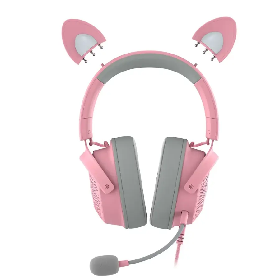 Alt View 20. Razer - Kraken Kitty V2 Pro Wired Gaming Headset for PC, Mac, and Playstation - Quartz Pink.