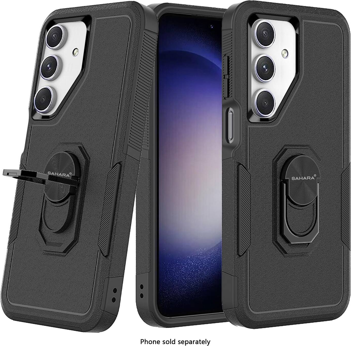The image shows a phone case for a Bahara Sahara phone, which is sold separately. The case is black and features a pocket for the phone.