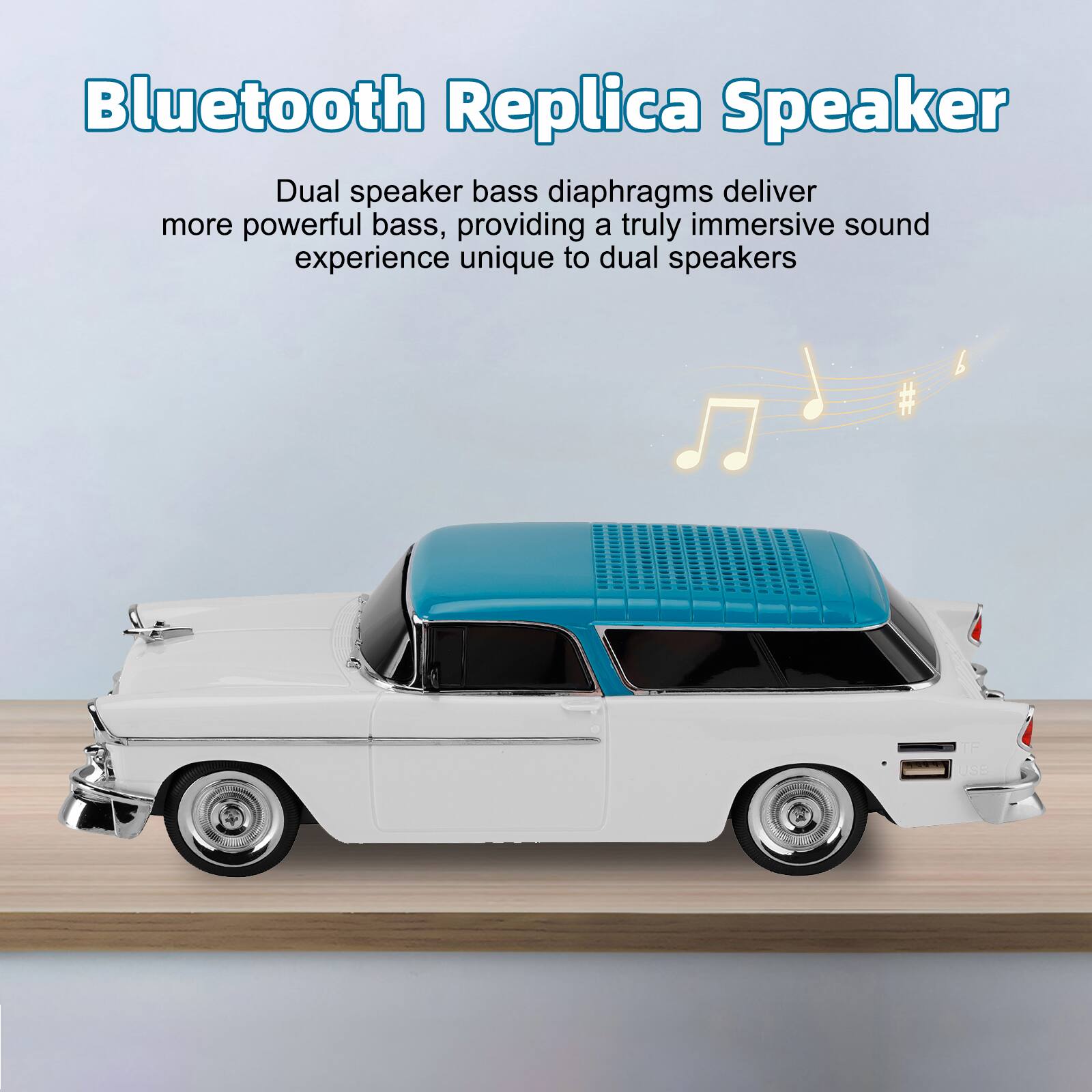 Bluetooth Replica Speaker

Dual speaker bass diaphragms deliver more powerful bass, providing a truly immersive sound experience unique to dual speakers