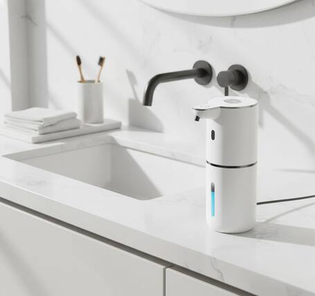 Front. FINEAK - 2-Pack Touchless Foaming Soap Dispenser - 6-Level Wall Mount USB Rechargeable - White.