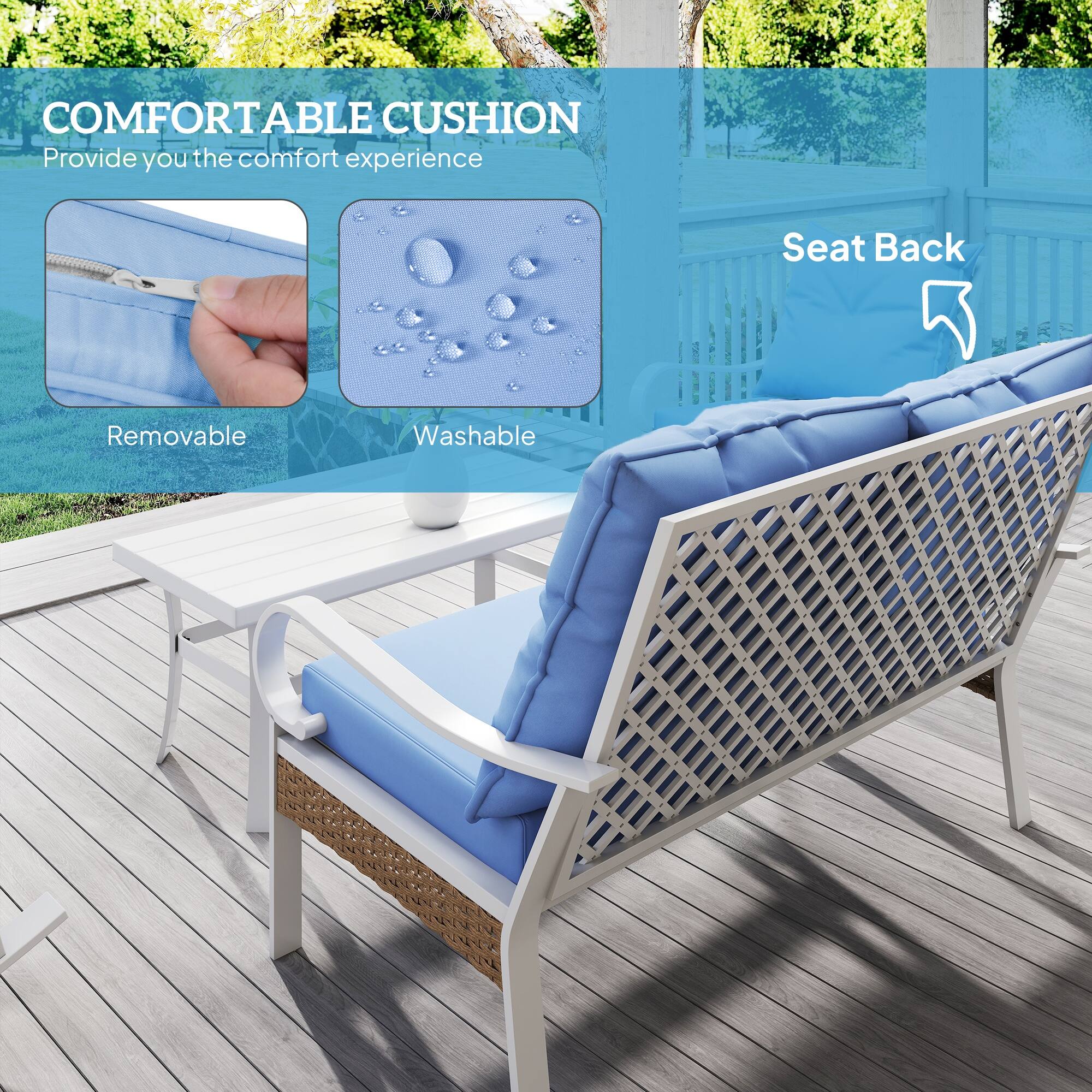 COMFORTABLE CUSHION  
Provide you the comfort experience  

- Removable  
- Washable  

Seat Back