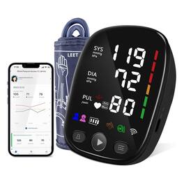Dazzed Corner - Bluetooth Blood Pressure Monitor, Adjustable Cuff, App Tracking - Black
