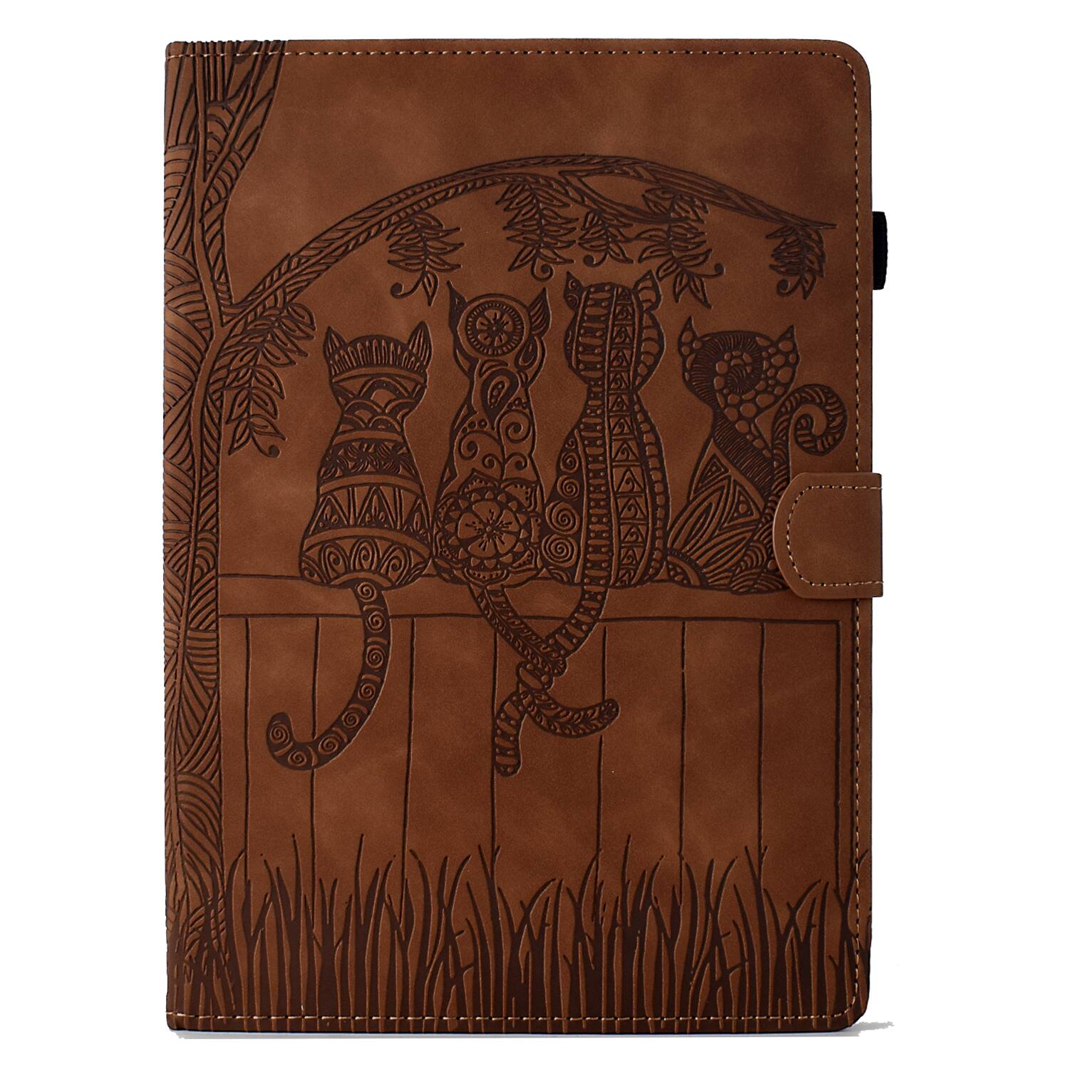 Alt View 6. Dteck - Shockproof Folio Case for Apple iPad (10th Generation) 10.9" 2022 with Smart Sleep Wake, PU Leather Stand Wallet Cover - Brown.