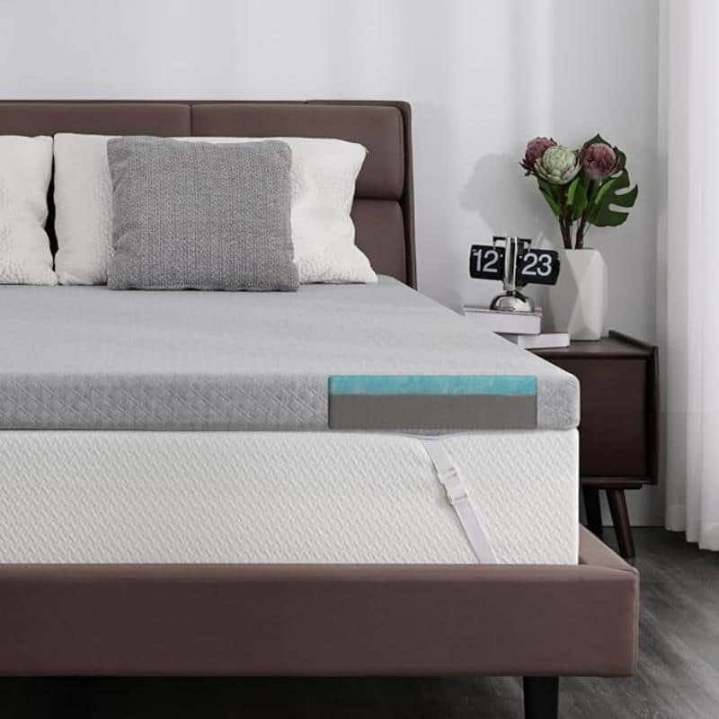 Front. Dyonery - Dyonery  3-inch mattress, memory foam top, high-density foam mattress, cooling gel bamboo charcoal injection, grey,Queen - Grey.
