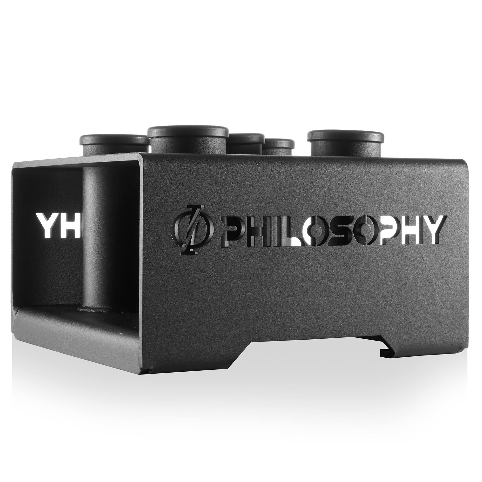 Alt View 1. Philosophy Gym - Vertical Barbell Holder - 5 Bar Storage Stand for 2-in Olympic Bars - Black.