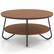 Alt View 17. Costway - 2-Tier Round Coffee Table with Wood Grain Finish & Heavy-duty Metal Frame - Walnut.