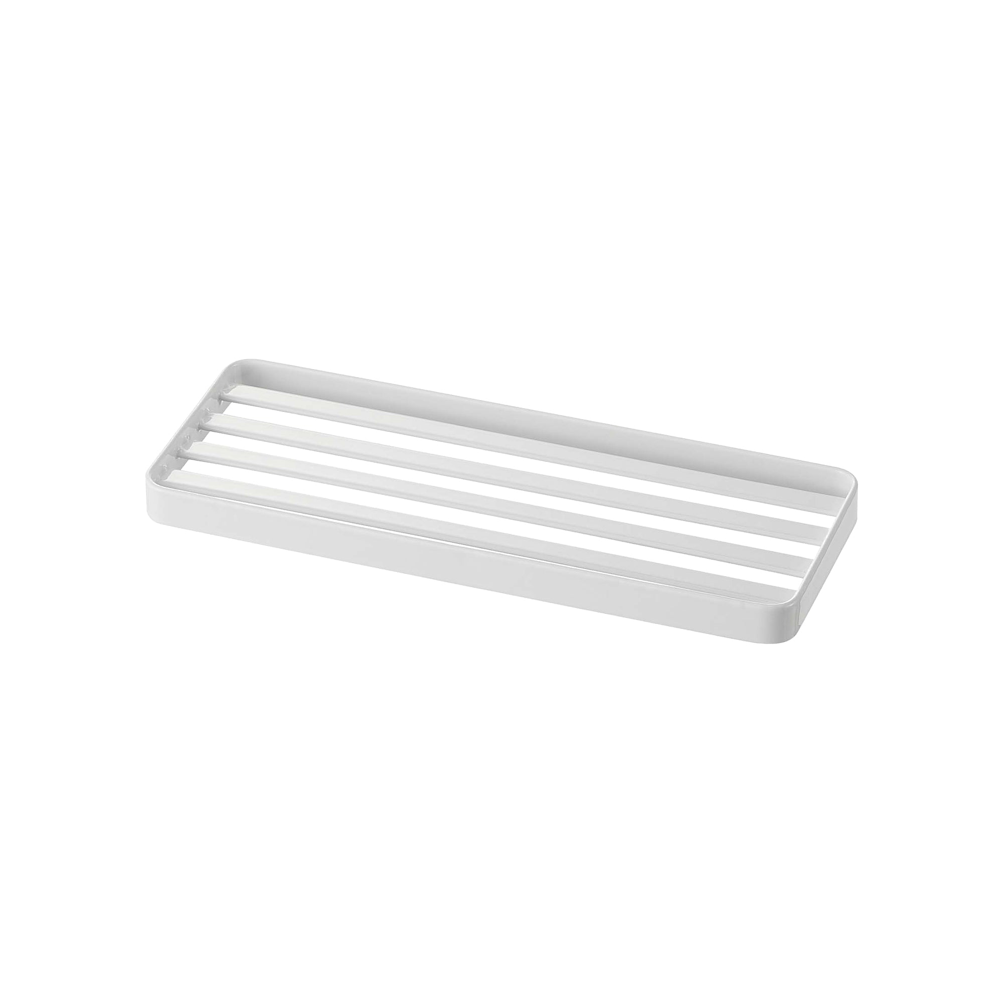 Alt View 2. Yamazaki Home - Slotted Bathroom Tray - Steel - Wit.
