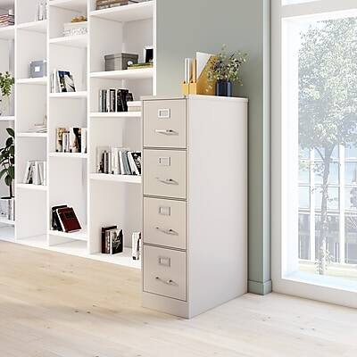 Alt View 7. Staples - Commercial 4-Drawer Vertical File Cabinet, Letter Size, Lockable, 51.97"H x 14.9"W x 26.5"D - Putty.