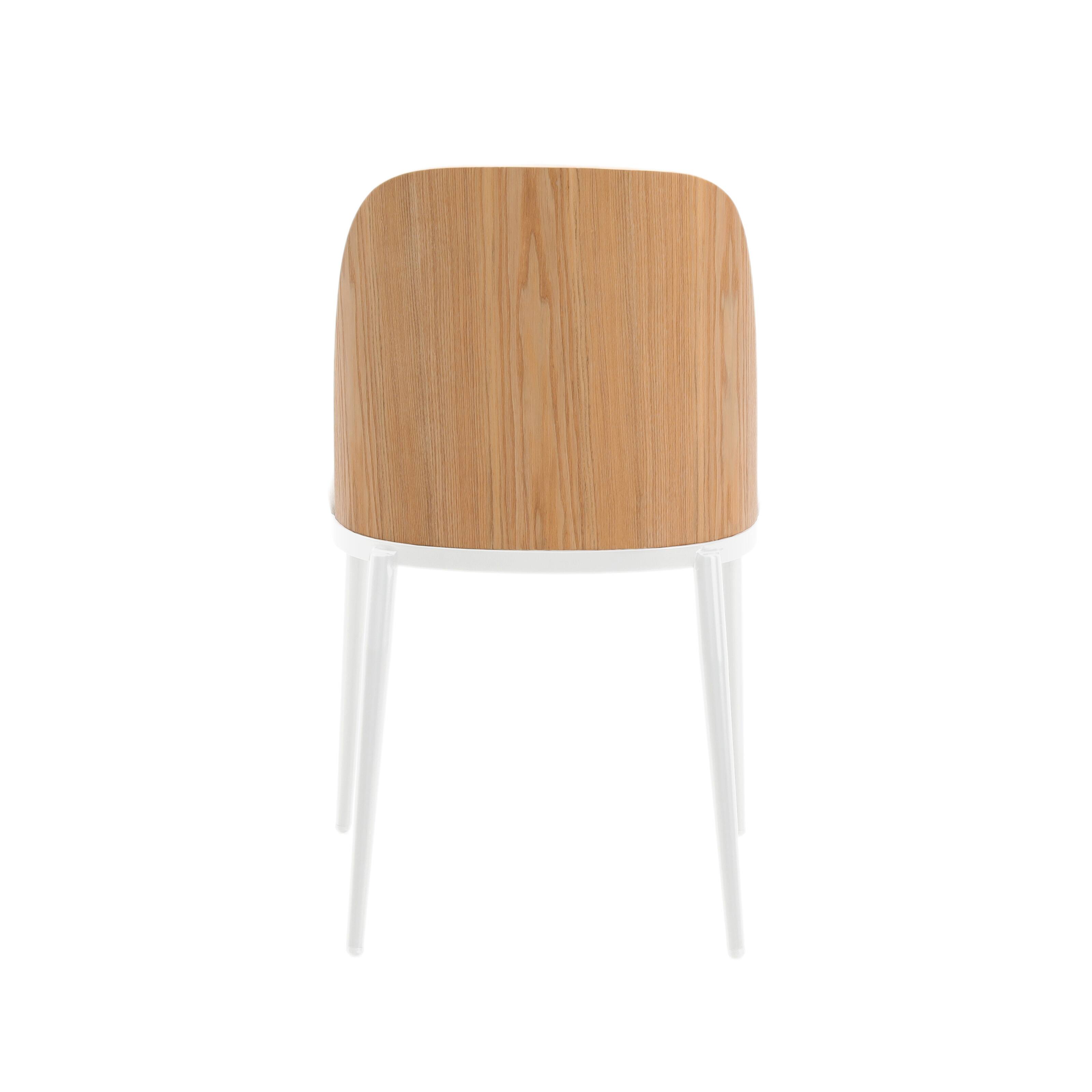 Alt View 2. LeisureMod - Tule 4-PCS Modern Minimalist Dining Chair, Cushioned Suede PU Leather Accent Side Chair, Easy Assembly - Natural Wood/Beige.