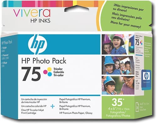 Front Standard. HP - 75XL Vivera Ink and Photo Paper Value Pack.
