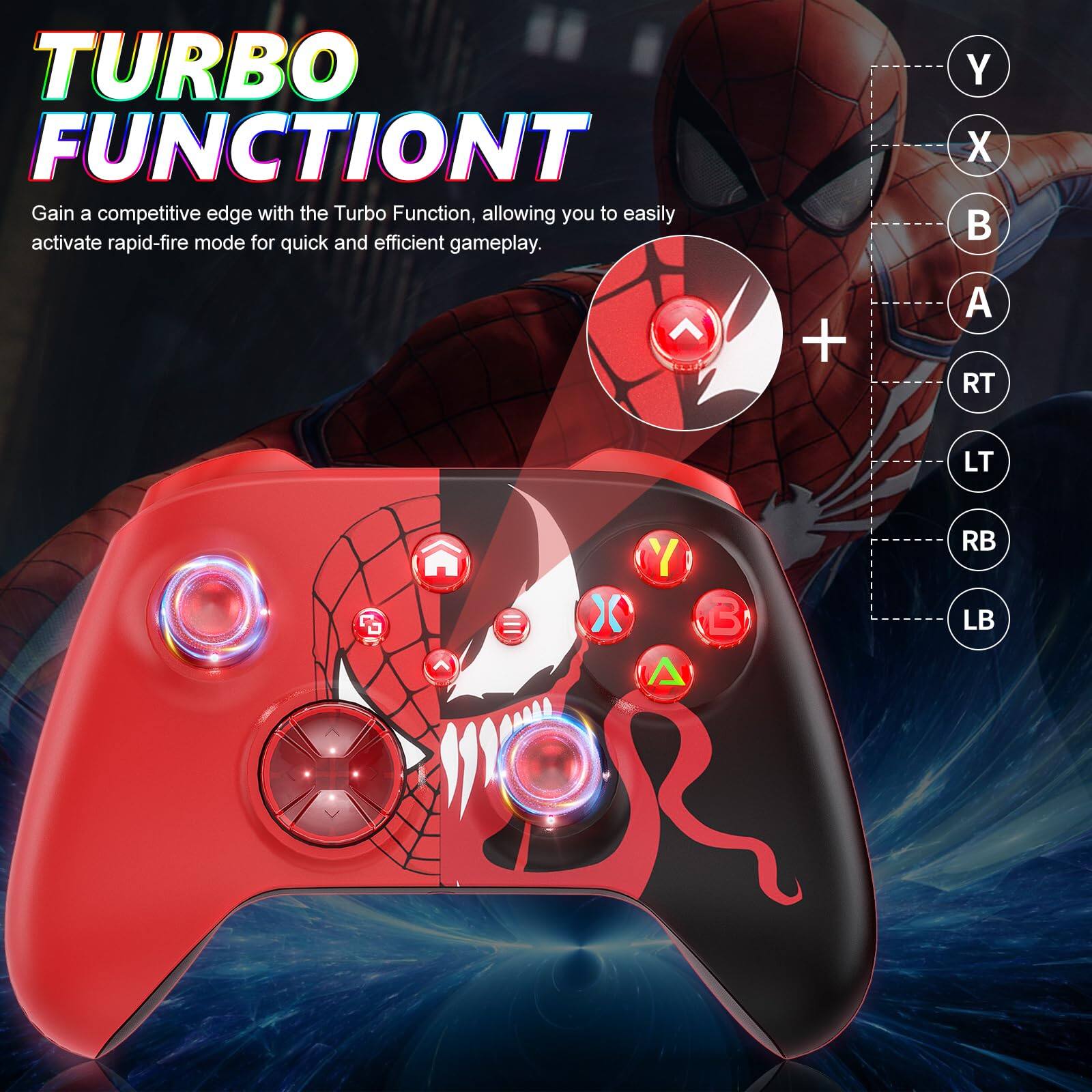 HM 1810 Rgb Wireless Controller For Series X| One & Pc With Turbo Macro ...