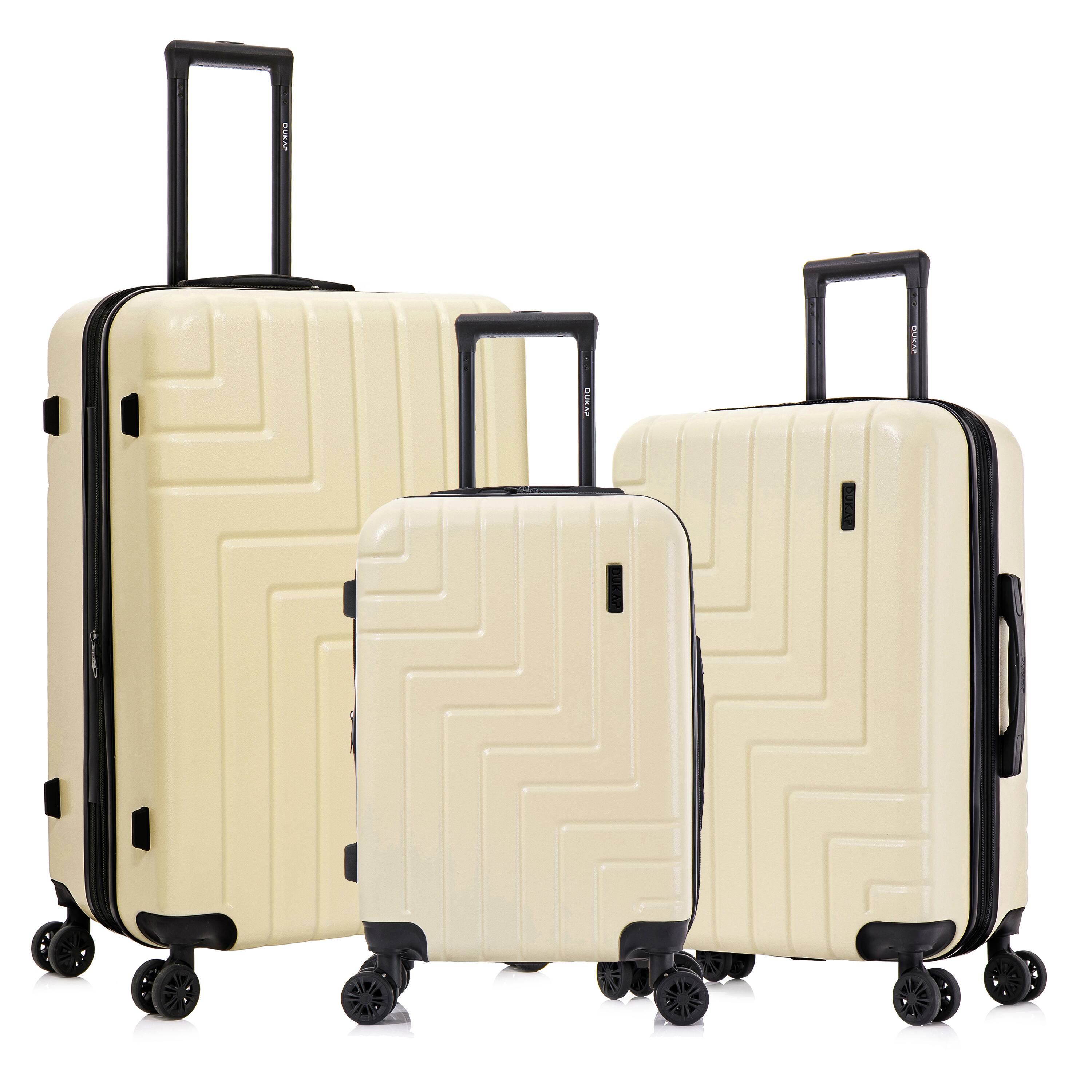 Alt View 3. DUKAP - Zahav Lightweight Hardside Spinner 3 Piece Luggage Set  20"/24"/28" - SAND.