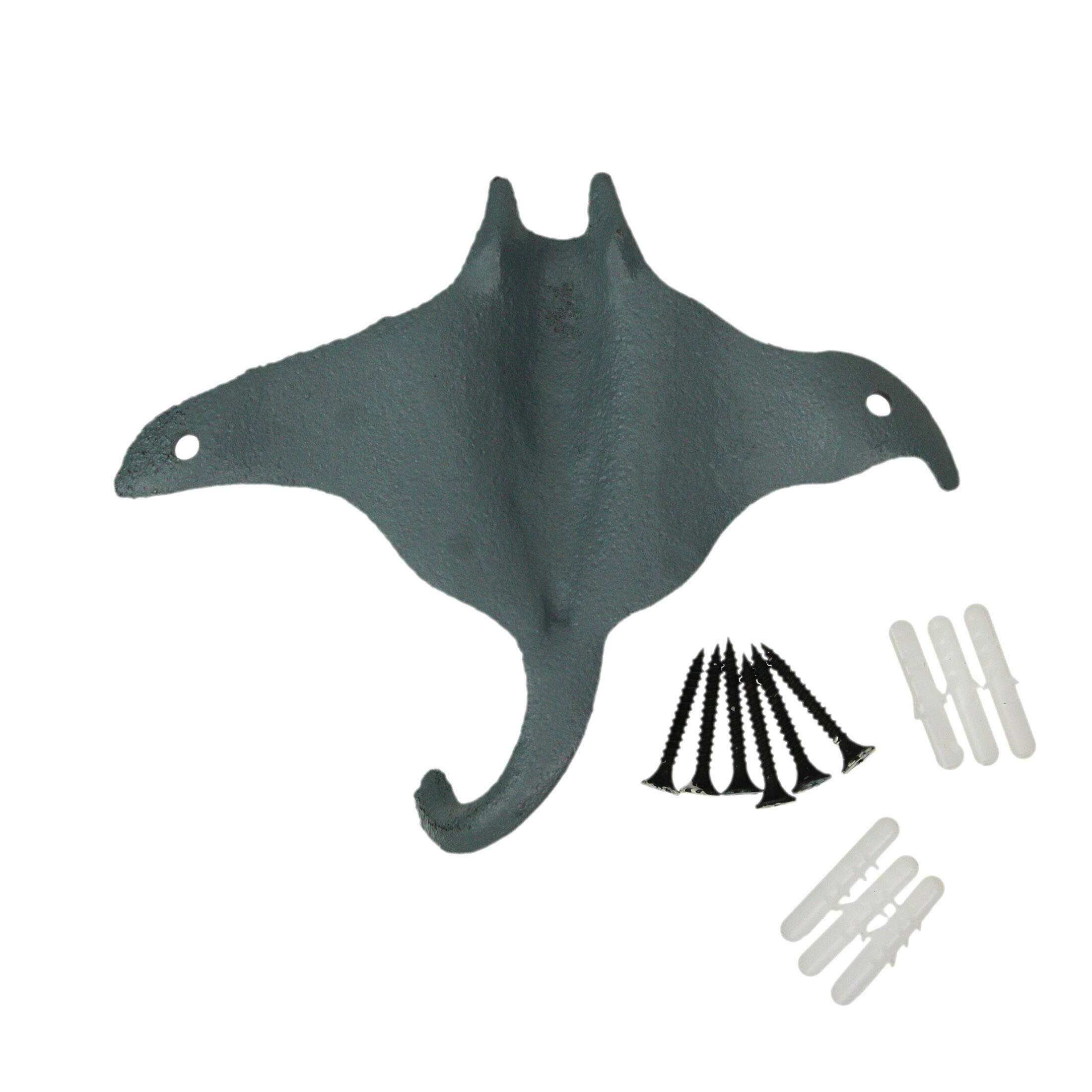 Alt View 8. Zeckos - Set of 3 Stingray Wall Hooks - 6.25" - Blue, Gray, White - Coastal Decor - Multicolored.