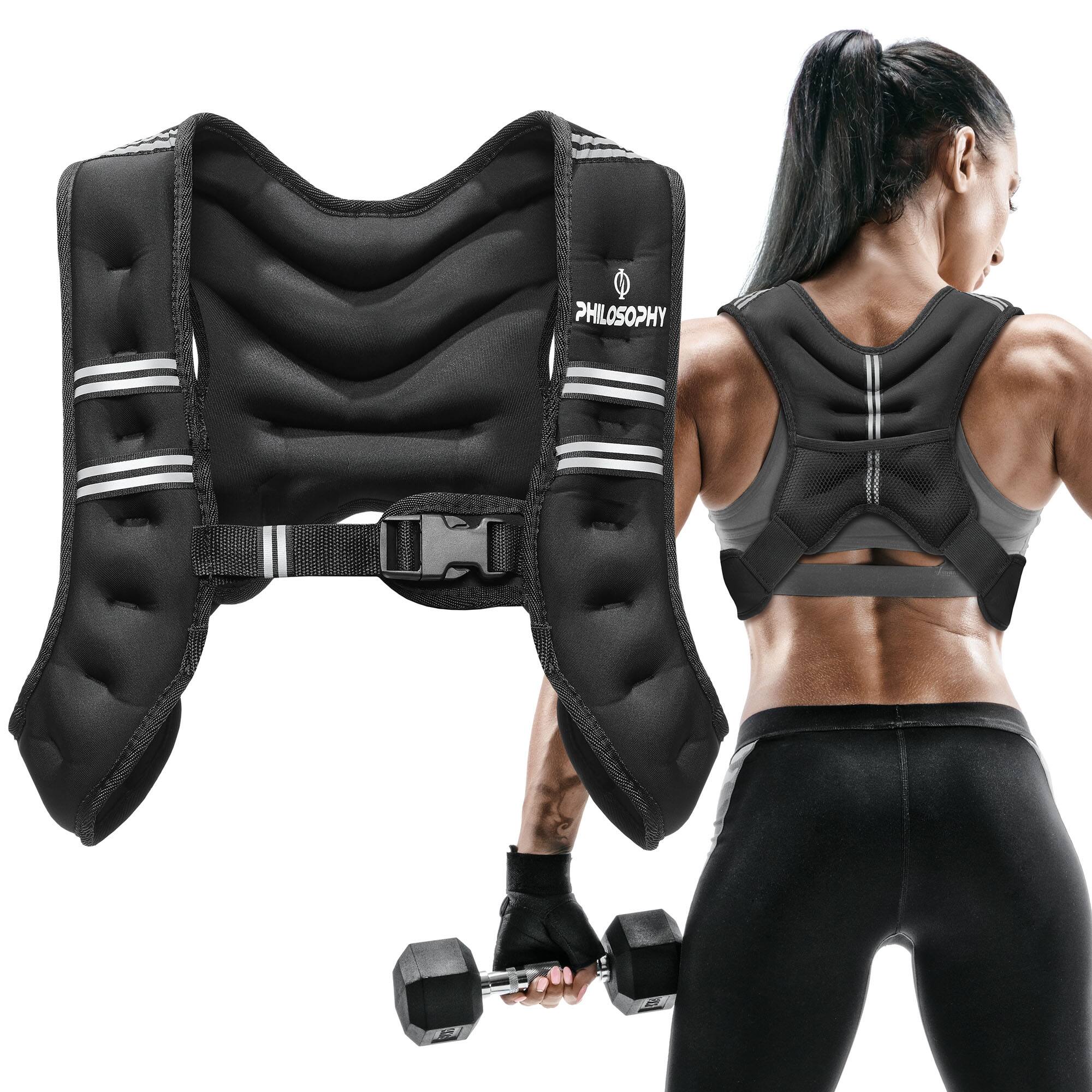 Alt View 1. Philosophy Gym - Weighted Workout Vest - Strength Training Fitness Body Weight Vest - Black.