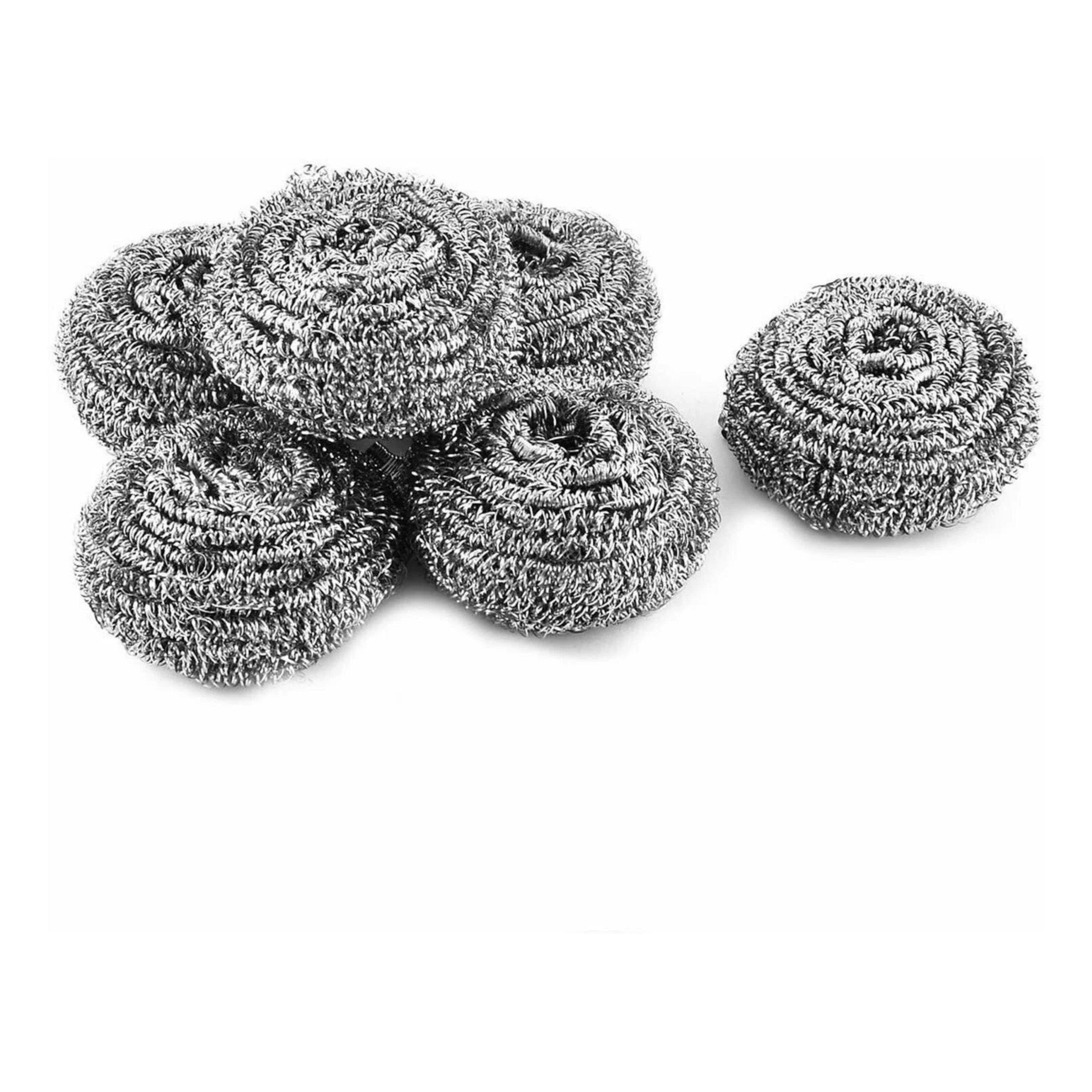 Angle. Kitcheniva - Stainless Steel Kitchen Cleaning Sponges Scouring Pad Scrubbers 6 Pcs.