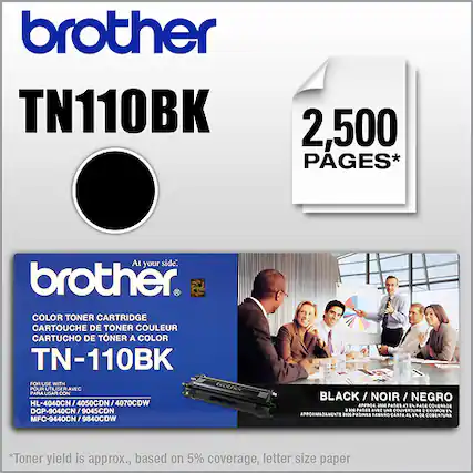 Front. Brother - TN110BK High-Yield Toner Cartridge - Black.