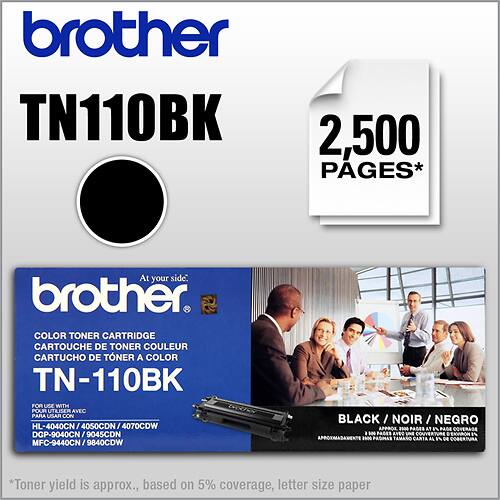 Front. Brother - TN110BK High-Yield Toner Cartridge - Black.